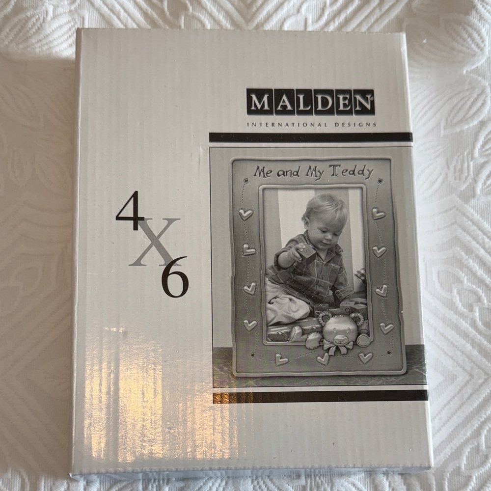 Malden Satin Nickel finish with Heart Design Me and My Teddy 4x6” Photo Frame